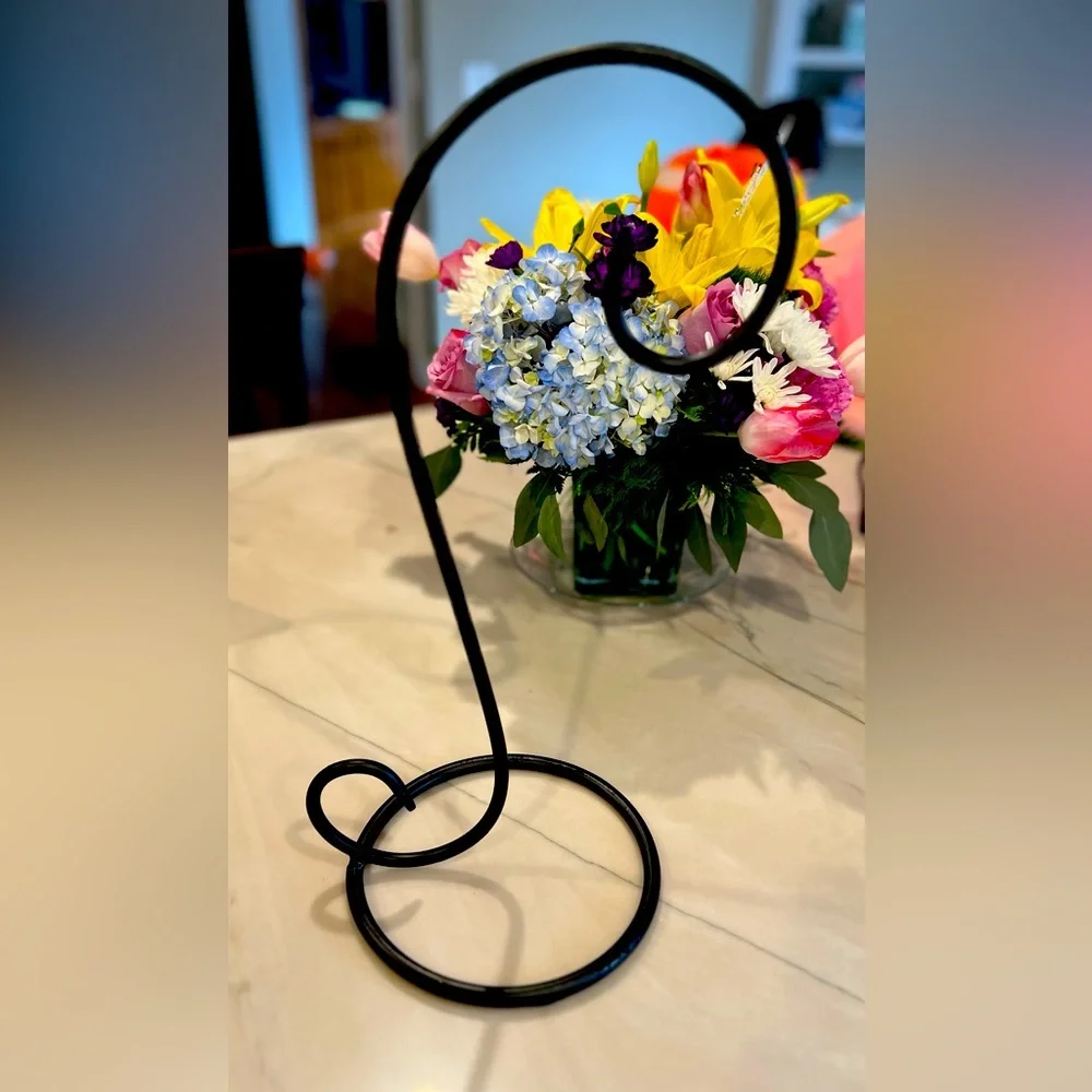 Lantern stand hook color black metal